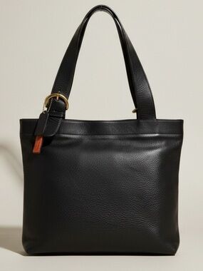 Coach Vintage 90s Soho Lafayette Leather Black Tote Shoulder Bag Tag 4140 Brass